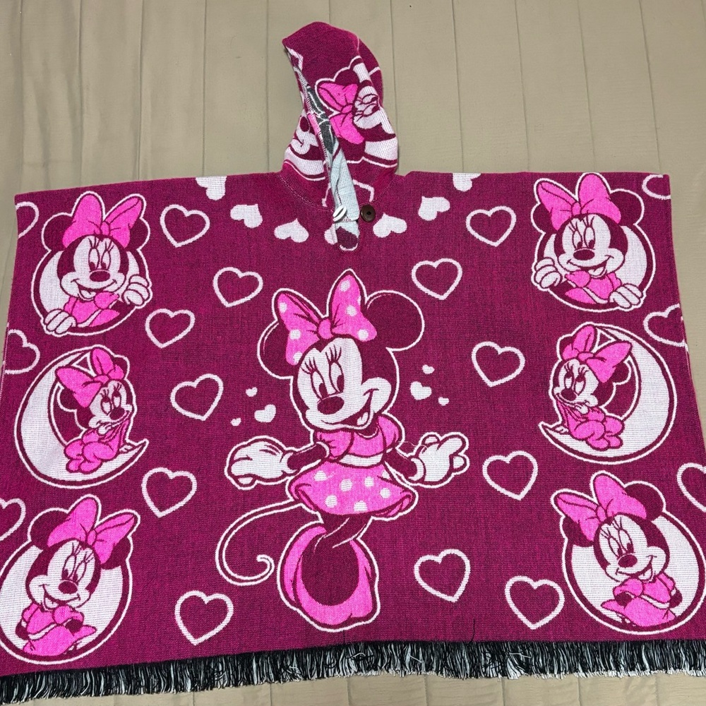 Pink Minnie Mouse Hooded Poncho